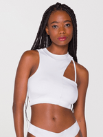 TOP CROPPED EM MICROFIBRA WHITE PARTY